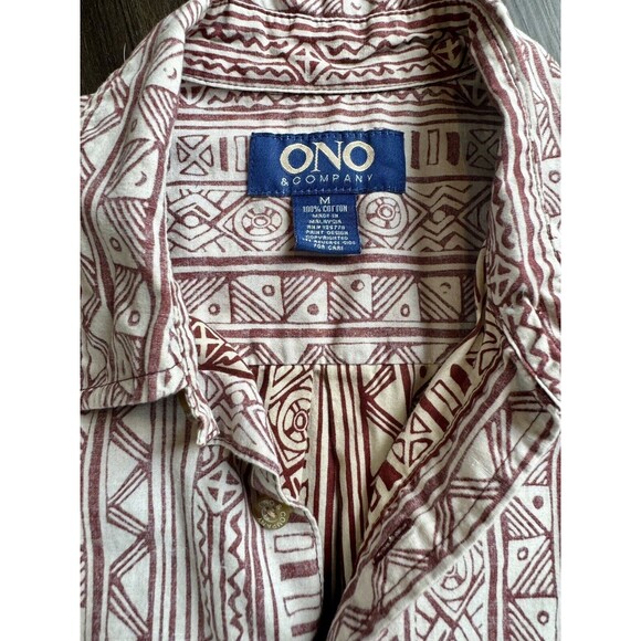 ONO & Company Reverse Print Mens Size MED Aloha Shirt Hawaiian Tiki Polynesian - Picture 3 of 6